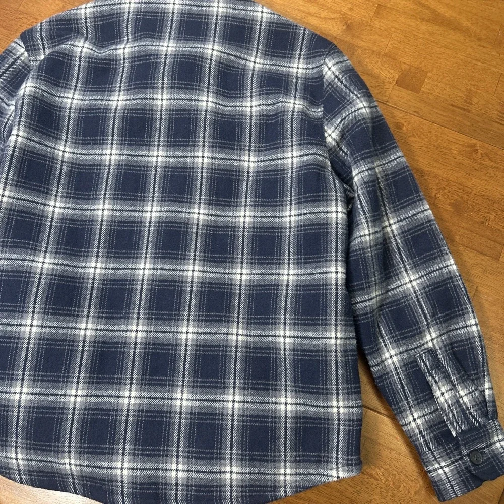Jachs New York Flannel Shirt Jacket Men's Size Large Heavy Weight Blue